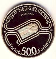 1981. 500Ft Ag "Labdarúgó Világbajnokság" PRÓBAVERET ki nem adott tervezet! T:PP csak 50db...