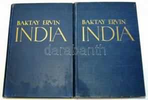 1932 Baktay Ervin: India I-II. kötet, Singer és Wolfner Kiadó, Bp., összesen 282db képpel és 1db térképpel, kiadói vászonkötésben, kissé kopottas állapotban