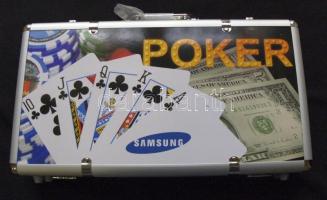 Deluxe Poker Set fém dobozban, használatlan