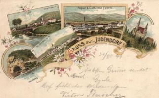 1899 Judendorf with paper factory litho