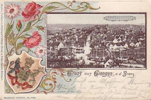 Giengen with Zeppelin Emb. litho (small tear)