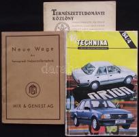 3db klf témájú könyv: 1932 Távbeszélő (német nyelvű) + 1984 Technika + 1928 Természettudományi közlöny