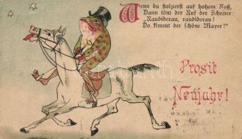 1892 (!) Frog, horse, humour litho