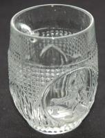 1db régi törpés füles üveg pohárka 8cm magas