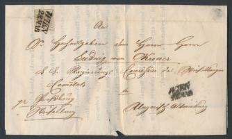 1851 Gróf Batthyány József gyászjelentése viaszpecséttel, nyomtatványként elküldve. WIEN UNG ALTENBURG