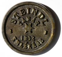 Szilas József (?) 1902. "Steindl tanár emlékére" aranyozott vas emlékérem (75mm) T:2-,3 /
...