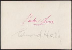 Edmond Hall és Gusztav Brom, híres klarinétosok által dedikált fotó