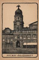 Fiume clock tower, irredenta text on backside