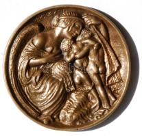 Zutt Richard (1887-1938) 1915. "Hadsegélyező Hivatala az Árváknak" bronz emlékérem (69mm) T:1- / 1915. Millitary Aid Office for the Orphans Br commemorative medal Sign: Richard Zutt (69mm) C:Au HP-6817.