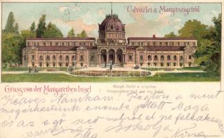1899 Budapest XIII. Margitsziget fürdő litho s: Geiger