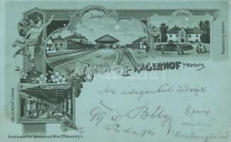 1899 Pragersko railway station litho