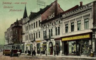 Miskolc Széchenyi utca, Miskolci Árucsarnok, villamos