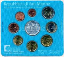 San Marino 2003. 1c,2c,5c,10c,20c,50c,1€,2€,5€ Ag(0.925), Euro emlékpé...