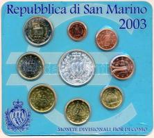 San Marino 2003. 1c,2c,5c,10c,20c,50c,1€,2€,5€ Ag(0.925), Euro emlékpé...