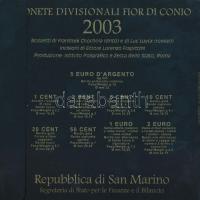 San Marino 2003. 1c,2c,5c,10c,20c,50c,1€,2€,5€ Ag(0.925), Euro emlékpé...