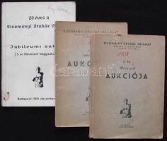 1958 BÁV 3db művészeti aukciójának katalógusa, sok érdekes képpel és beírt leütési árakkal