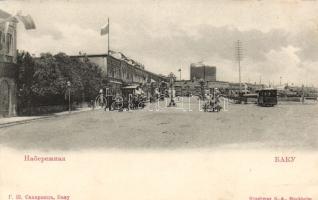 Baku quay with tram