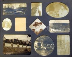 Régi családi fotóalbum 76db klf témájú fotóval, megviselt állapotban