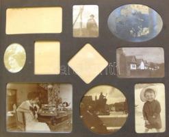 Régi családi fotóalbum 76db klf témájú fotóval, megviselt állapotban