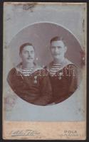 cca 1890 Pola. haditengerészek fotója / Photo of k.u.k. navy soldiers 7x9 cm