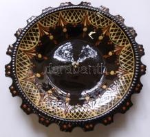 Hódmezővásárhelyi jelzett mázas kerámia falitányér d:26cm