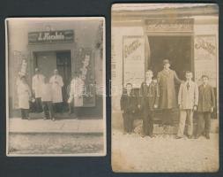 1935 Déva fodrászüzlet 9x12 cm + férfiszabó üzlet fotó 9x14 cm
