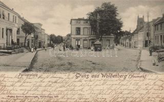 Dobiegniew (Woldenberg) Paris square with the shop of Max Prochnow