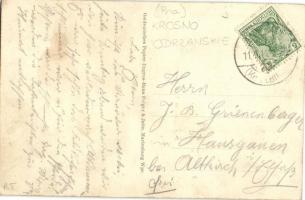 Krosno Odrzanskie, Crossen; Geschäftshaus Emil Meissner, Molkerei / Meissner's shop, dairy farm