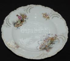 Pajzspecsétes Zsolnay 6 személyes  42 db-os virág mintás porcelánkészlet, majdnem komplett/ 
42 pcs....