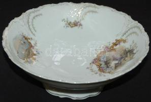 Pajzspecsétes Zsolnay 6 személyes  42 db-os virág mintás porcelánkészlet, majdnem komplett/ 
42 pcs....