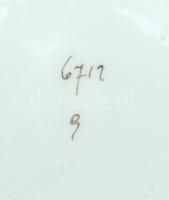 Pajzspecsétes Zsolnay 6 személyes  42 db-os virág mintás porcelánkészlet, majdnem komplett/ 
42 pcs....