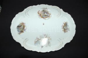 Pajzspecsétes Zsolnay 6 személyes  42 db-os virág mintás porcelánkészlet, majdnem komplett/ 
42 pcs....