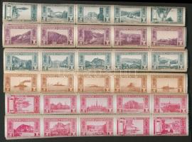 250db (5klf színben) Tájak, városok levélzáró a monarchia idejéből