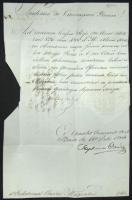 1824 Helytartótanácsi levél gróf Mailáth József ispán, Osváth István tanácsos saját kezű aláírásával / Ex offo letter of the Governing Council with autograph signature of the bailiff count Joseph Mailath, counselor István Osváth