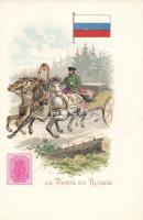 Postman in Russia litho