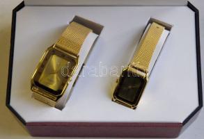 1db férfi és 1db női Leonardo aranyozott karóra eredeti díszdobozban