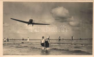 Aeroplane over the beach