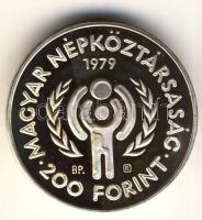 1979. 200Ft Ag (piefort) "Nemzetközi gyermekév" T:PP Csak 2500db! Hungary 1979. 200Ft Ag (piefort) "International Year of the Child" C:PP Only 2500 examples!