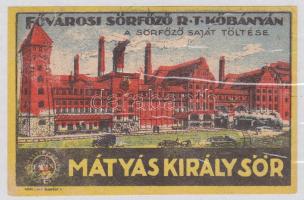 Fővárosi Sörfőző Rt.: Mátyás Király Sör - sörcímke