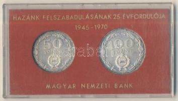 1970. 50Ft Ag + 100Ft "Felszabadulás" pár T:BU Eredeti MNB plasztiktokban!