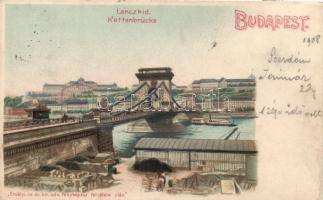 Budapest Lánchíd litho