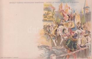 Rákóczi Ferenc bevonulása Munkácsra, 2kr díjjegyes millenniumi litho képeslap