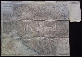 1913 Ausztria-Magyarország Baedekker térkép / Baedekker map of Austria 50x40 cm