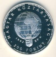 1992. 200Ft Ag "Veszélyeztetett állatvilág-gólya" T:PP