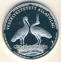 1992. 200Ft Ag "Veszélyeztetett állatvilág-gólya" T:PP