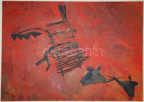 Orbán Attila (1958): Tájkép. Akril, vászon, jelzett. / Attila Orbán: Landscape. acril, canvas. signed. 115x90 cm