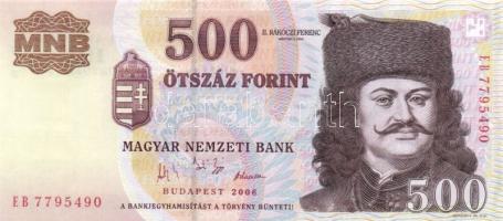 2006. 500Ft "1956-os forradalom évfordulója" (2x) "EB" széria, egymás utáni sors...