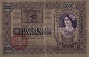 1902. 1000K "Magyarország" piros körlebélyegzéssel + 1902. 1000K II.kiadás piros vízszinte...