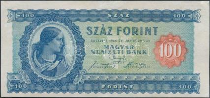 1946. 100Ft vízjeles T:restaurált, de szép állapotban