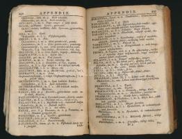 cca 1800 Latin-Görög-Magyar szótár, kifejezéstár töredéke. Teljes görög rész és a magyar mutató tábl...